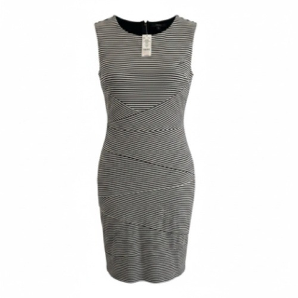 White House‎ Black Market Instantly Slimming Striped Sheath Dress Black White 2